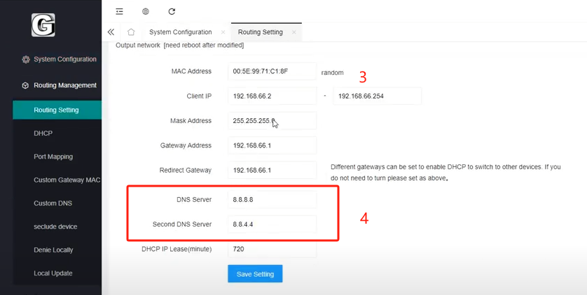 Small G soft router user documentation